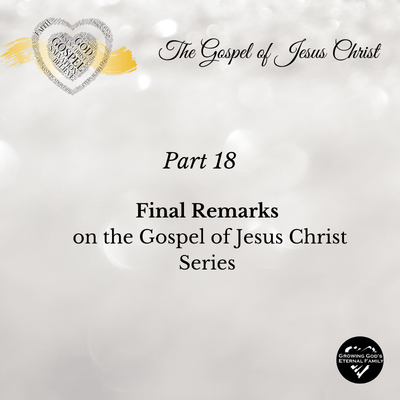 Final Remarks on the Gospel of Jesus Christ&nbsp;Series
